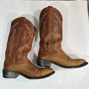 VTG Men's Double H Cowboy Western Boots Size 9D Leather Man Made USA - Picture 1 of 10