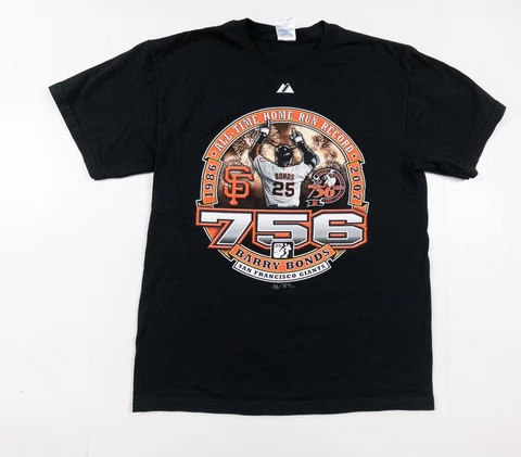 Vintage San Francisco Giants Shirt Men's Medium Black MLB Baseball Barry Bonds Cover