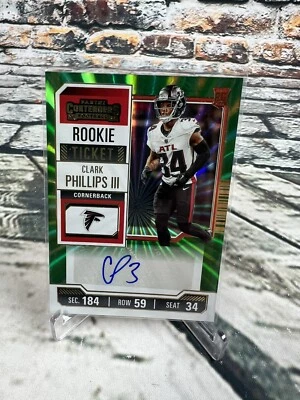 2023 Contenders Rookie Auto Clark Phillips III Rookie Ticket Green Auto Atlanta - Image 1 of 2
