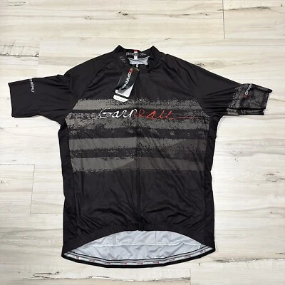 NWT Men’s XL LOUIS GARNEAU Pacer Jersey Cycling S/S Full Zip Black/Red SZ XL