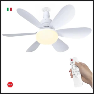 Ventilatore da Soffitto con Luce LED Telecomando con 3 Velocità Silenzioso 24 W - Foto 1 di 8