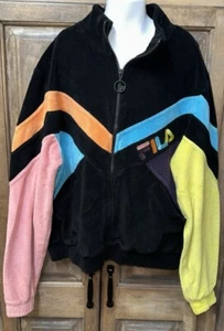 Vintage Ladies Fila Terry Cloth Multi Color Jacket M - Picture 1 of 4