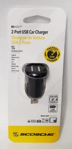Scosche REVOLT 2 Port Dual USB BLACK Car Charger 5v, 12W Output USBC242M - Picture 1 of 1
