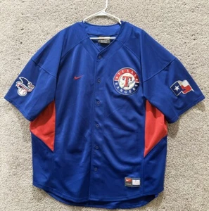 Nike Texas Rangers Jersey Size XXL 2XL Blue Red Baseball MLB Y2K - Picture 1 of 11