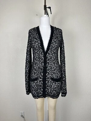 Graham Spencer By Velvet Cardigan Size M Sweater Black/Silver Long Sleeve Soft - Image 1 of 4
