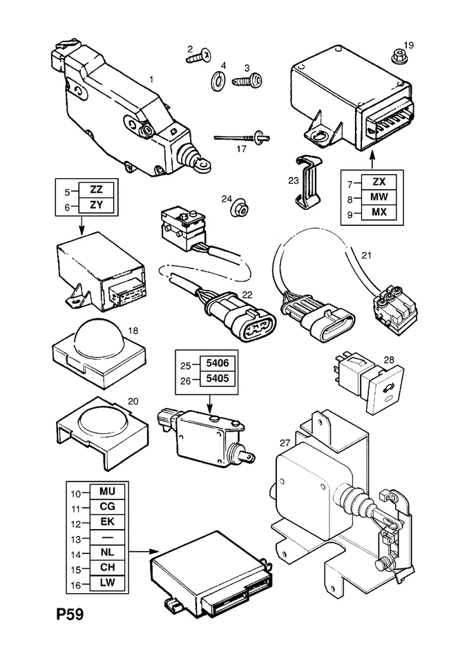 GENUINE OPEL / VAUXHALL OMEGA B Door locking control unit 90511061 - Image 1 of 1