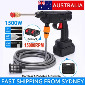 1500W 60Bar 15000mAh Cordless High Pressure Car Washer Spray Water Gun 2 Battery - Picture 1 of 14