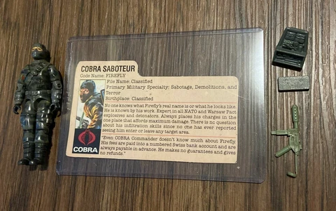 1984 Gijoe Cobra C8 Firefly V1 99% Complete W File Card (no Phone) As Pictured! Cover