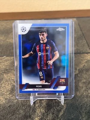 2023 Topps Chrome Refractor UEFA Champions League Pedri FC Barcelona #4/150 SP - Image 1 of 2