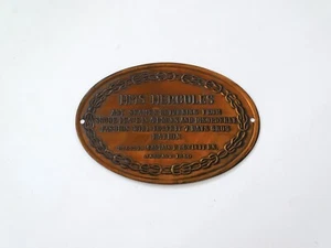 Vintage Copper Sign HMS Hercules Repro Of Original From 1850 4.75” - Picture 1 of 3