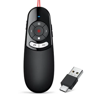 USB C Presenter Bezprzewodowy pilot zdalnego sterowania 2,4 GHz Powerpoint do systemu Windows 7/8/10/Mac - Zdjęcie 1 z 9