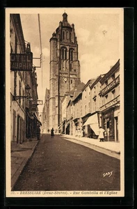 CPA Bressuire, rue Gambette, l´église et les magasins, l´Hôtel Dauphin, la gran - Picture 1 of 2