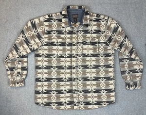 CE Schmidt Workwear Shirt Men Sz XL Wool Blend Aztec Print Button Up Southwest - Picture 1 of 6
