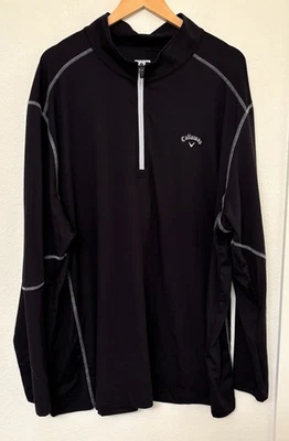 Sudadera Callaway Para Hombre 3XL Negra 1/4 Cremallera Rendimiento Pullover Repelente al Agua Foto 1 de 4