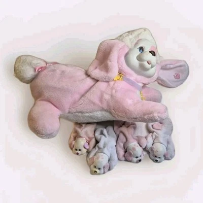 Hasbro Puppy Surprise Plush Dog Mom Mother and 4 Puppies Babies 1992 Vintage  - Image 1 of 4