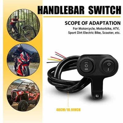 7/8" ATV Dual Button On Switch Off Handlebar Headlight Fog Spot Light Motorcycle - Image 1 of 4