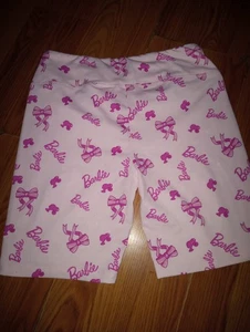 Barbie rosa Schleifenmuster Biker Trainingsshorts Damengröße Small - Bild 1 von 4