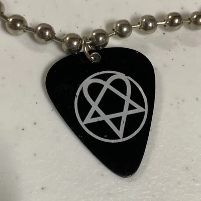 HIM Band HEARTOGRAM Guitar Pick Pendant Necklace Ville Valo Love Metal Concert - Image 1 of 4