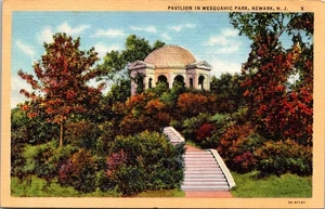 Pavillion In Weequahic Park Newark N J Linen Postcard - Picture 1 of 4