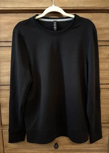 Lululemon Thermal Waffle-Knit Shirt Mens M Black Long Sleeve Stretch Active EUC - Picture 1 of 5