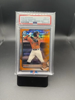 2022 1st Bowman Chrome Prospects Adrian Sugastey orange refractor /25 PSA 10 - Image 1 of 2
