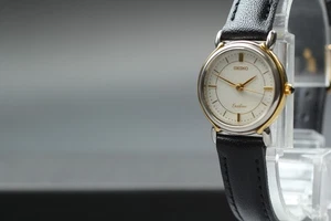 1998 N MINT Seiko Exceline 4N21-0440 Two-Tone Round Quartz Womens Watch JAPAN - Picture 1 of 12