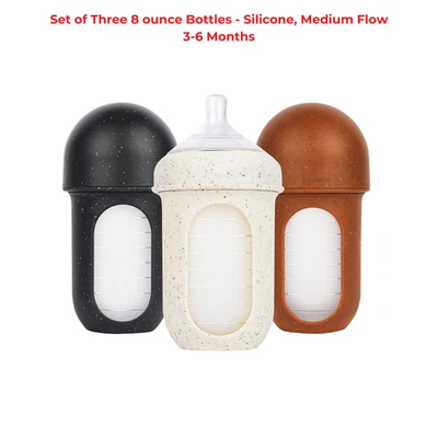 Juego de biberones bolsa de silicona Boon Nursh alimentación libre de aire flujo medio - 8 fl oz/3pk Foto 1 de 4