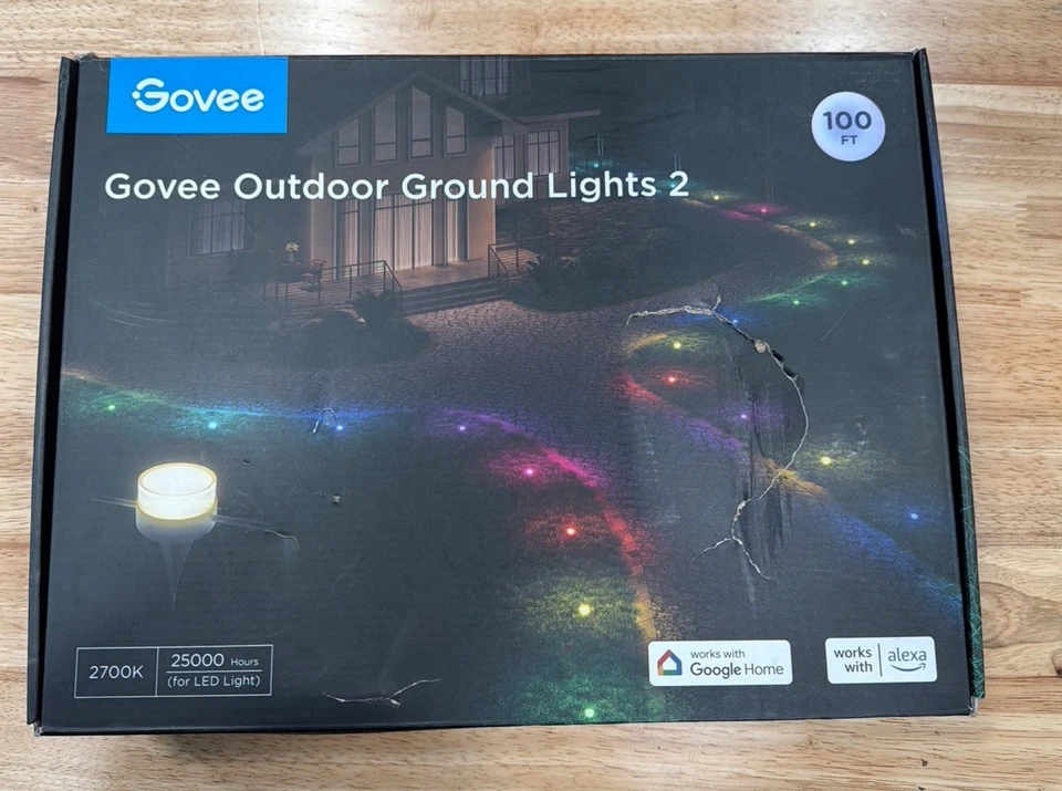 Luces de suelo para exteriores GOVEE selladas 2 exteriores Navidad, paquete de 30 RGBIC 100 pies Foto 1 de 1