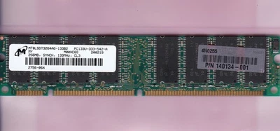 256MB PC-133 MICRON MT8LSDT3264AG-133B2 COMPAQ 140134-001 Memory STICK PC133 SDR - Image 1 of 2