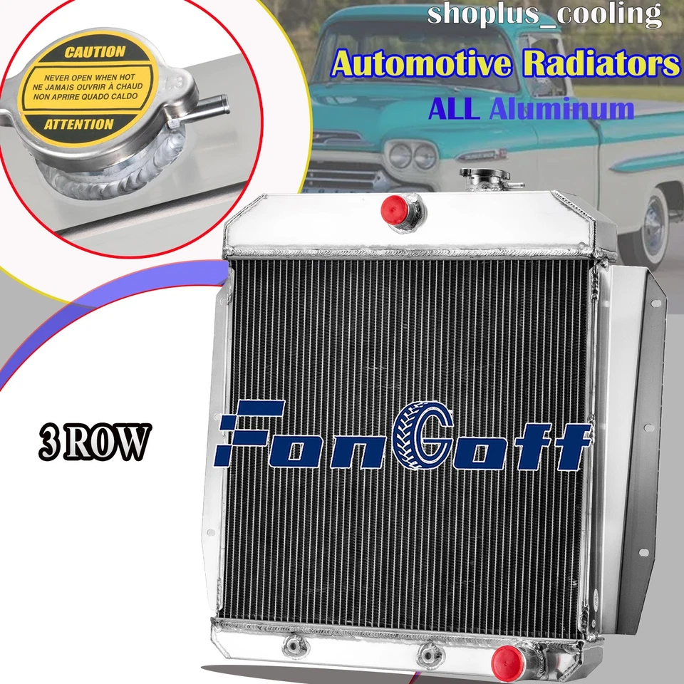 3 ROW Radiator For 1955-1959 1956 Chevy Truck 3100 3200 3400 3500 3600 3800 3.8L - Изображение 1 из 4