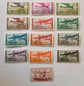 Französisches Äquatorialafrika "Vichy Gov" Luftpost, 1943-44, sc#C23a-m, postfrisch, VLH, OG - Bild 1 von 5