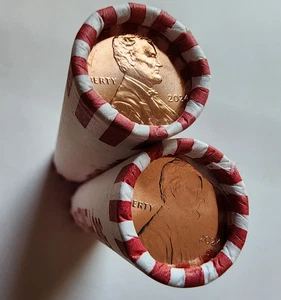 2024 P & D Lincoln Shield Penny (2) Rolls BU Red Possible DDO OBW roll - Picture 1 of 11
