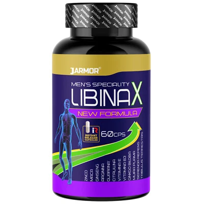 J.ARMOR Libinax 60 Capsule Uomo Serenoa Tribulus Arginina Maca Zinco Vegan Italia