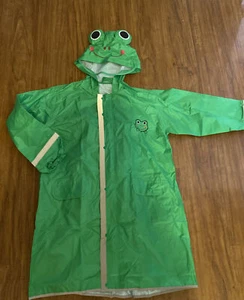 Livacasa Kids L Green Reflective Long Hooded Raincoat Frog Green - Picture 1 of 3