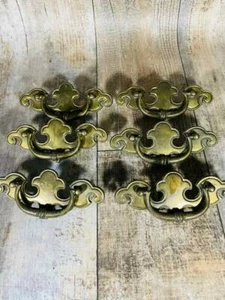 Vintage Schubladengriffe Heritage 6er Set 5 1/4" x 2 1/4" mit Schrauben Drop Griff - Bild 1 von 5