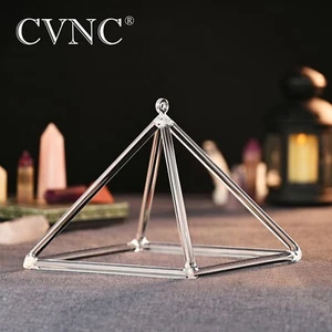 CVNC 8 pulgadas Cuarzo Cristal Transparente Pirámide Cantante Cuenco Sonido Energía Sanación Baño - Imagen 1 de 6