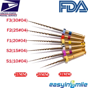 Dental NITI X-Taper Gold File Endodontic Endo Rotary Engine File 6 piezas Easyinsmile - Imagen 1 de 25