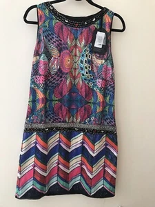 NEU CUSTO BARCELONA DESIGNER PAILLETTEN PARTY KLEID TUNIKA GRÖSSE UK 10 S UVP £230 - Bild 1 von 11