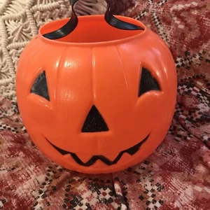VTG EMPIRE Blow Mold Halloween JACK-O-LANTERN Pumpkin Pail BUCKET Trick or Treat - Picture 1 of 5