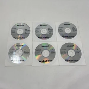 Microsoft Works 6.0 Suite 2001 OEM Six CD Set *NO REG KEY* Discs 1-6 Word + more - Picture 1 of 7