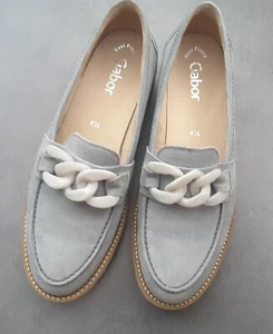 Gabor Gr. 37,5 / 4,5 Leder Wildleder Loafer Slipper Halbschuh jeansblau hellblau - Bild 1 von 4