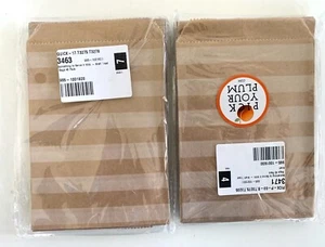 80 Count Small Flat Printed Bags Kraft Color with Stripes 4" x 6" - Picture 1 of 1