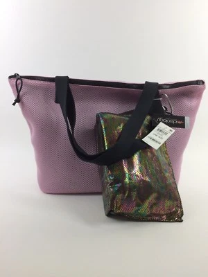 Ideology | Mesh Tote w/Pouch | Pink & Snakeskin Print | NWT $69.50 - Image 1 of 4