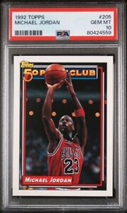 Michael Jordan HoF'er 1992 Topps 50 Point Club #205 Chicago Bulls PSA 10