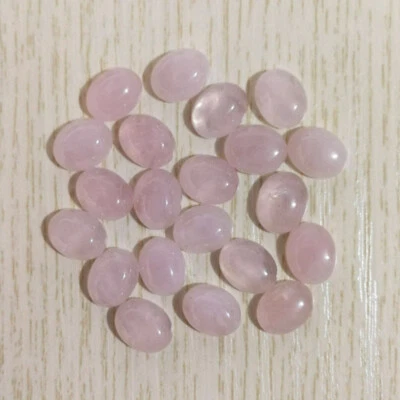 100pcs Natural Rose Quartz Stone 6x8mm Oval Cab Cabochon for DIY Jewelry Making - Изображение 1 из 3