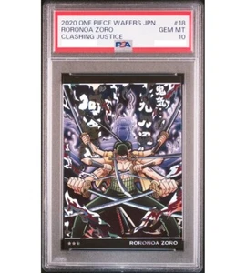 PSA10 Roronoa Zoro 2020 One Piece Wafers Card JPN Clashing Justice No.6-18 SR - Picture 1 of 2