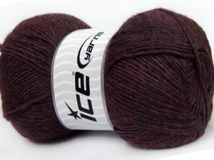 4-Skein Lot Mirage Yarn light wool 4x100g Maroon Melange - Picture 1 of 4