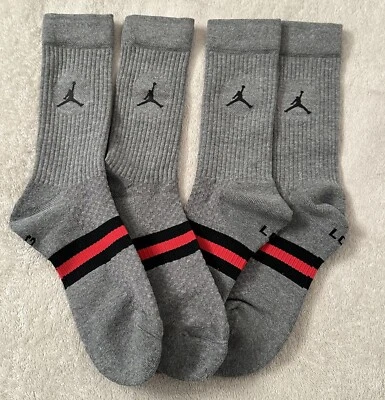 Pacote com 2 meias Air Jordan Legacy Crew - Cinza - Masculinas grandes 8-12 - Imagem 1 de 4