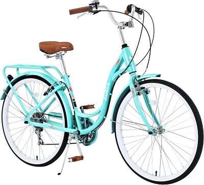 ZUKKA Beach Cruiser Bike 26 inch Low Step-Through Bike Elegant Ladies Bike Green - Image 1 of 4