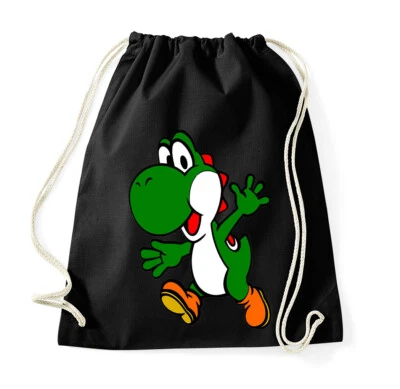 Youth Designz Baumwoll Beutel Turnbeutel Tasche Yoshi 2 Gaming Luigi Mario Fun